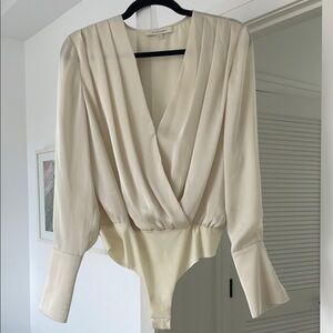 Favorite Daughter Cream Date Blouse Bodysuit